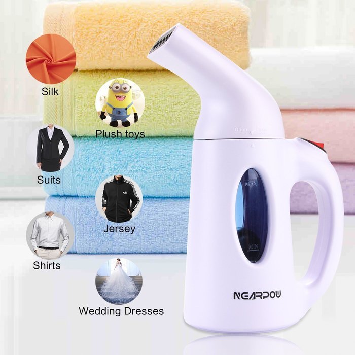 Garment Steamer, Nearpow Portable Handheld Fabric Steamer Powerful Fast Heat Up, Mini Household Travel Fabric... N3