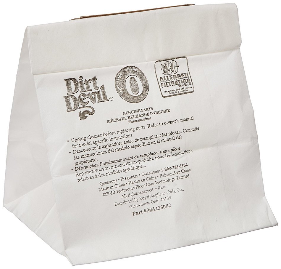Royal Dirt Devil Paper Bag, Type O Sd30040 Allergen (Pack of 3)