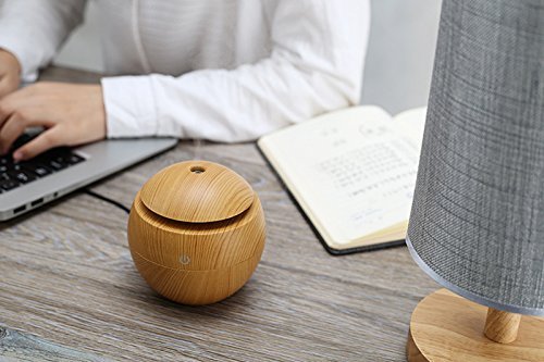 Skycoolwin Wooden Grain purifier USB LED Light Ultrasonic Cool Mist Aromas Humidifier Air Diffusers Fragrances... N2