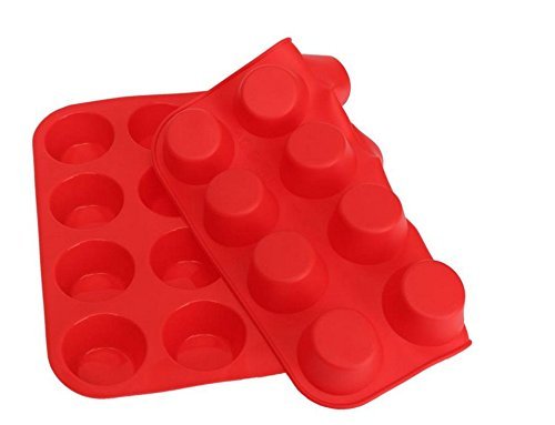Silicone Mini Muffin Pans, Cupcakes Pan Shape, Non-Stick 24 cup N7