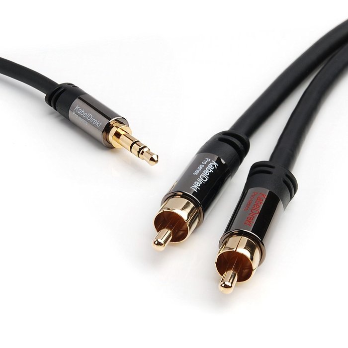KabelDirekt (15 feet) 3.5mm Male to 2 x RCA Male Stereo Audio Cable - PRO Series N3