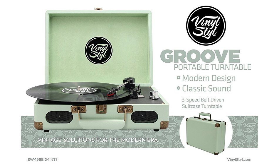 Vinyl Styl Groove Portable 3 Speed Turntable (Mint) N2