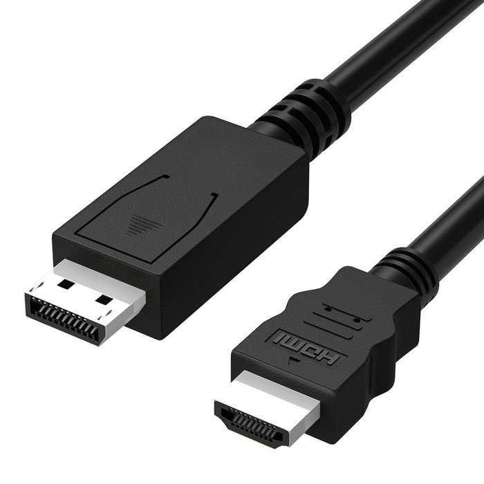 Fosmon 6FT DisplayPort (Male) to HDMI (Male) 6 ft Cable for PCs to an HDTV, monitor, or projector with HDMI port...