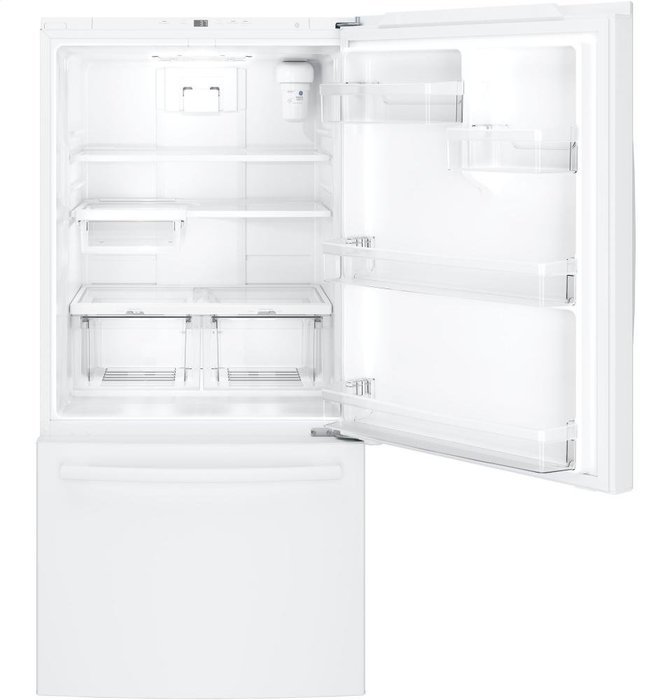 GE White Bottom Freezer Refrigerator N7