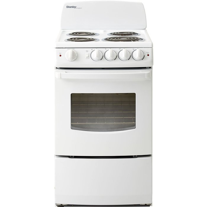 Danby DER201W 20-Inch Electric Range with Coil Element Cooktop, 2.4 Cubic Feet, White N3
