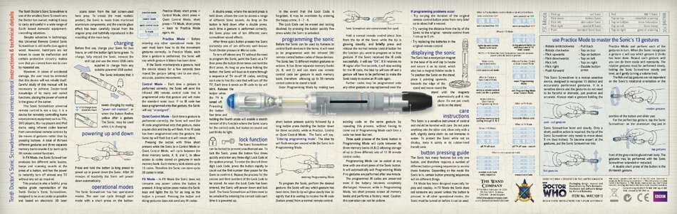 Doctor Who Sonic Screwdriver (10th Doctor) - Programmable Universal Remote Control - Collectible Prop Replica...