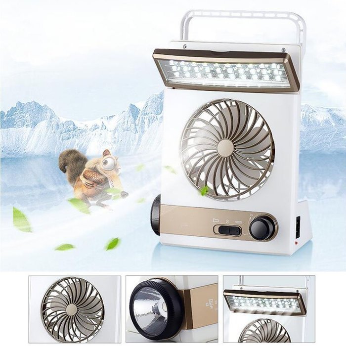 3 in 1 Multi-functional Solar Cooling Table Fans with Eye-Care LED Table Lamp Flashlight Torch Solar Panel Adaptor... N6