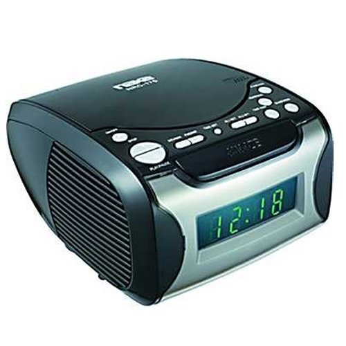 Naxa Digital Alarm Clock with Digital Tuning AM/FM Radio & CD Player