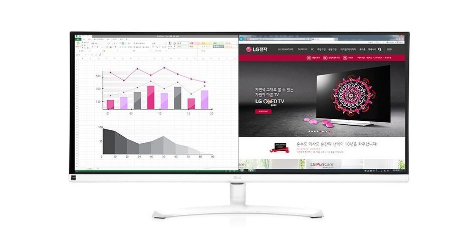 LG Electronics 34UM58W 34-Inch WQHD IPS UltraWide Cinema Display LED Monitor White Color N5