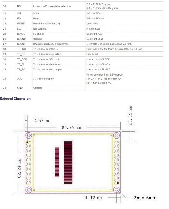 Waveshare 3.2inch 320x240 Touch LCD (C) 3.2inch LCM TFT Display Module Graphic LCD Screen...