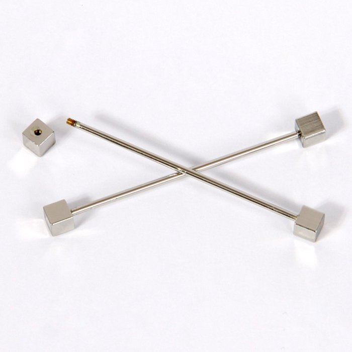 GoodBZ Collar Pin, Mens Jewelry Ball Ended Bar Collar Pin, Color: Silver N2