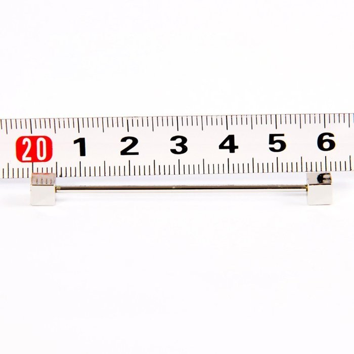 GoodBZ Collar Pin, Mens Jewelry Ball Ended Bar Collar Pin, Color: Silver N3