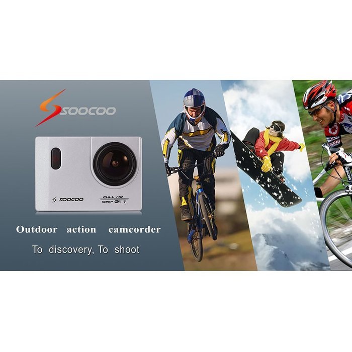 SOOCOO Sports Camera 1080P HD 170 Degrees Wide Angle 60M Waterproof Outdoor Sports Video Diving Action DV N9
