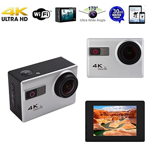 Boblov F68 4K Ultra HD 2160P Novatek 96660 Clip 170&deg;Wide Angle 12MP WiFi Action Camera Silver
