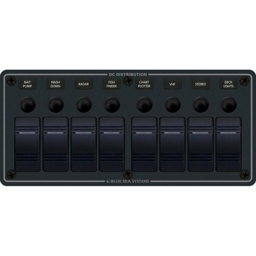 The Amazing Quality Blue Sea 8371 Water Resistant Panel - 8 Position - Black - Horizontal...