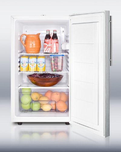 Summit FF511LSSHV: 20" wide counter height all-refrigerator, auto defrost with a lock, stainless steel doo N2