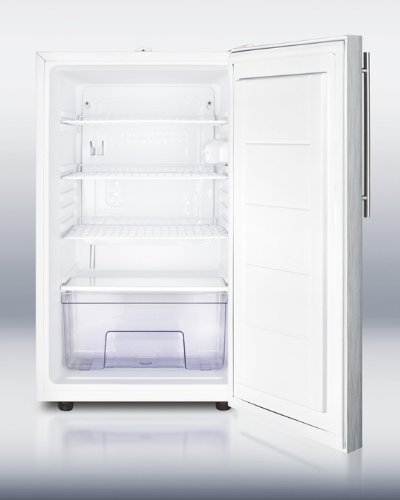 Summit FF511LSSHV: 20" wide counter height all-refrigerator, auto defrost with a lock, stainless steel doo N3