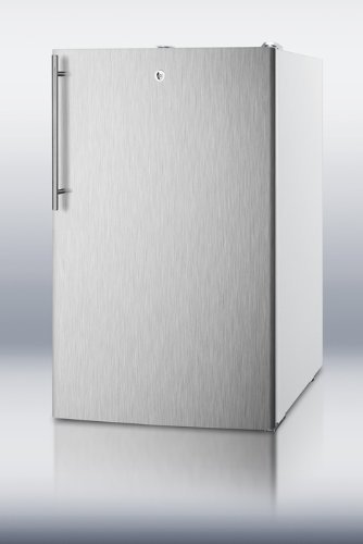 Summit FF511LSSHV: 20" wide counter height all-refrigerator, auto defrost with a lock, stainless steel doo N4