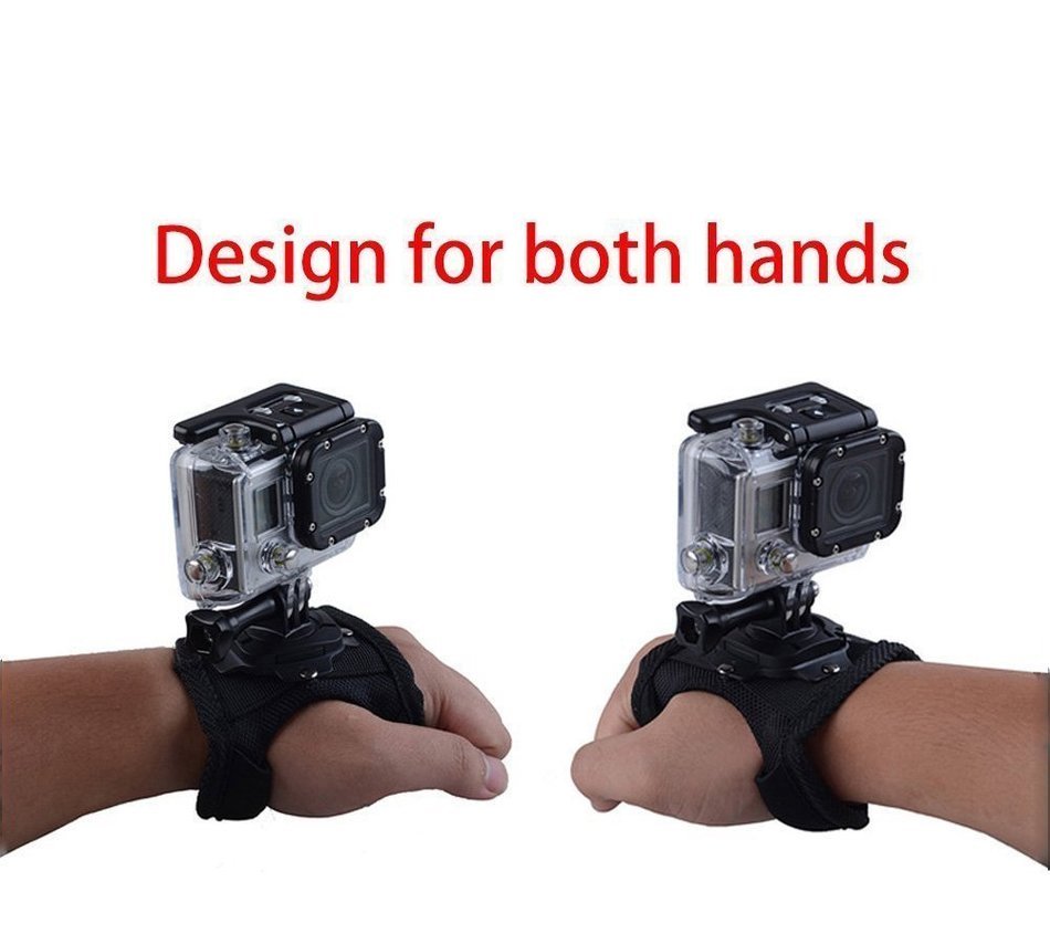 VVHOOY 360 Degree Rotation Glove Style Band Wrist Strap Mount Strip Belt with Screw for GoPro Hero Sony SJCAM... N2