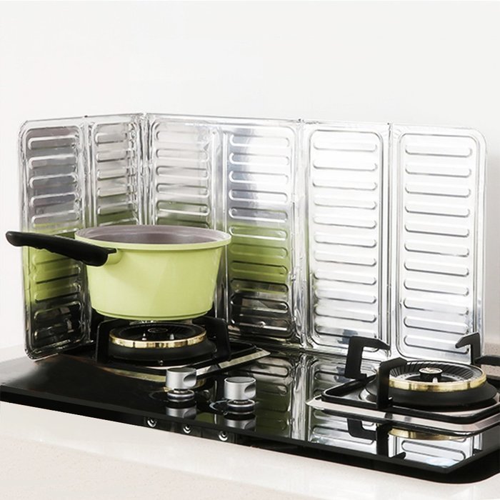 Kitchen Oil Splash Guard Cooking Cover Anti Splatter Shield Oil Removal Scald Proof Board High Quality Silver... N5