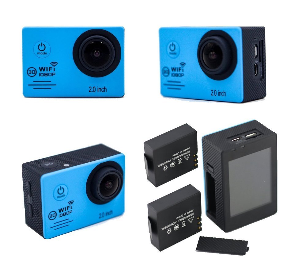 LAFEINA SJ7000 WIFI 2.0"LCD 1080P HD Waterproof Diving Sports Action Camera with 2 Batteries and 19 Accessories... N12