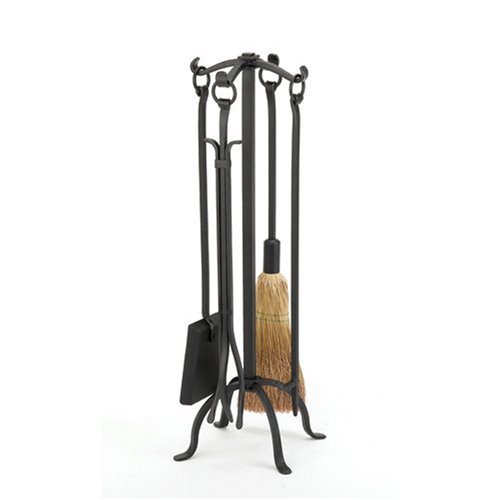 WOODFIELD Woodfield Black Wrought Iron 4-piece Tool Set W/ring Handles 61221