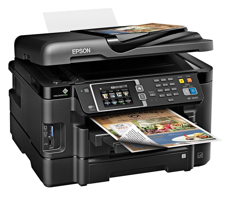 Epson WorkForce WF-3640 Wireless Color All-in-One Inkjet Printer with Scanner and Copier