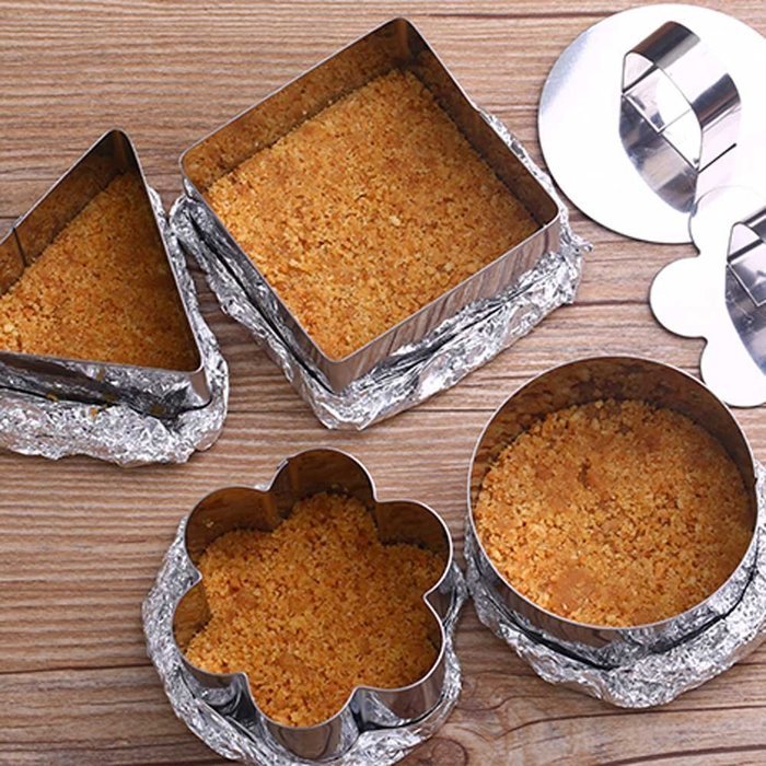 Cake Mold For Baking Set of 4 Mousse Forming Ring Stainless Steel N5