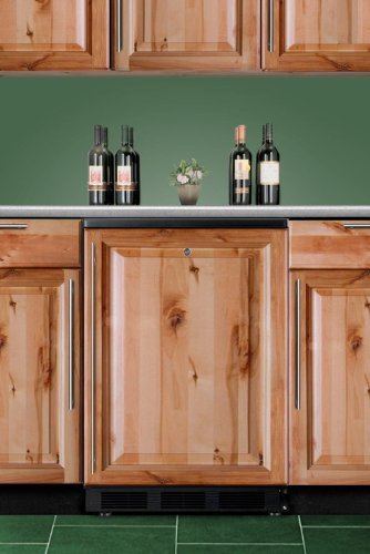 Summit FF7LBLBIIF 24" Built In Undercounter Refrigerator in Black with Lock and Integrated Door