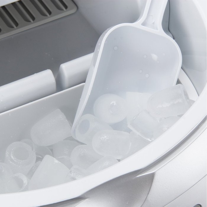 Della Portable Ice Maker Easy-Touch Buttons 26lb Per Day Countertop Machine 3 Selectable Cube Sizes -Silver N9