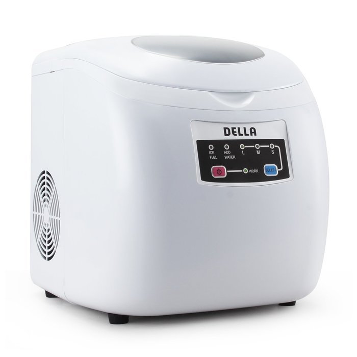 Della Portable Ice Maker Easy-Touch Buttons 26lb Per Day Countertop Machine 3 Selectable Cube Sizes -Silver N10