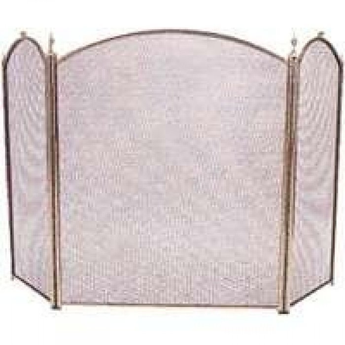 HOMEBASIX S31070PB-C3L 3-Panel Fire Screen, Brass Finish