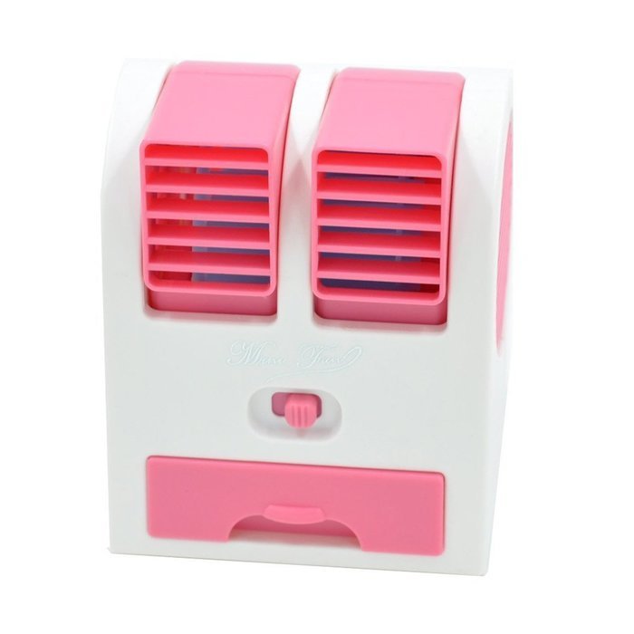Electric USB Adjustable Angles Dual Air Outlet Conditioning Fan Cooling Desktop Portable Bladeless Blower Mini...