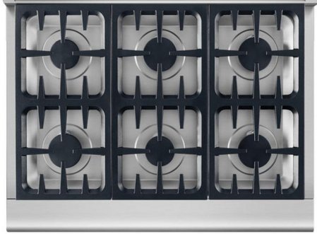 DCS RDV2366L 36" Professional Series Dual Fuel Freestanding Range with 6 Burners, Sealed Burner, None Drawer,...