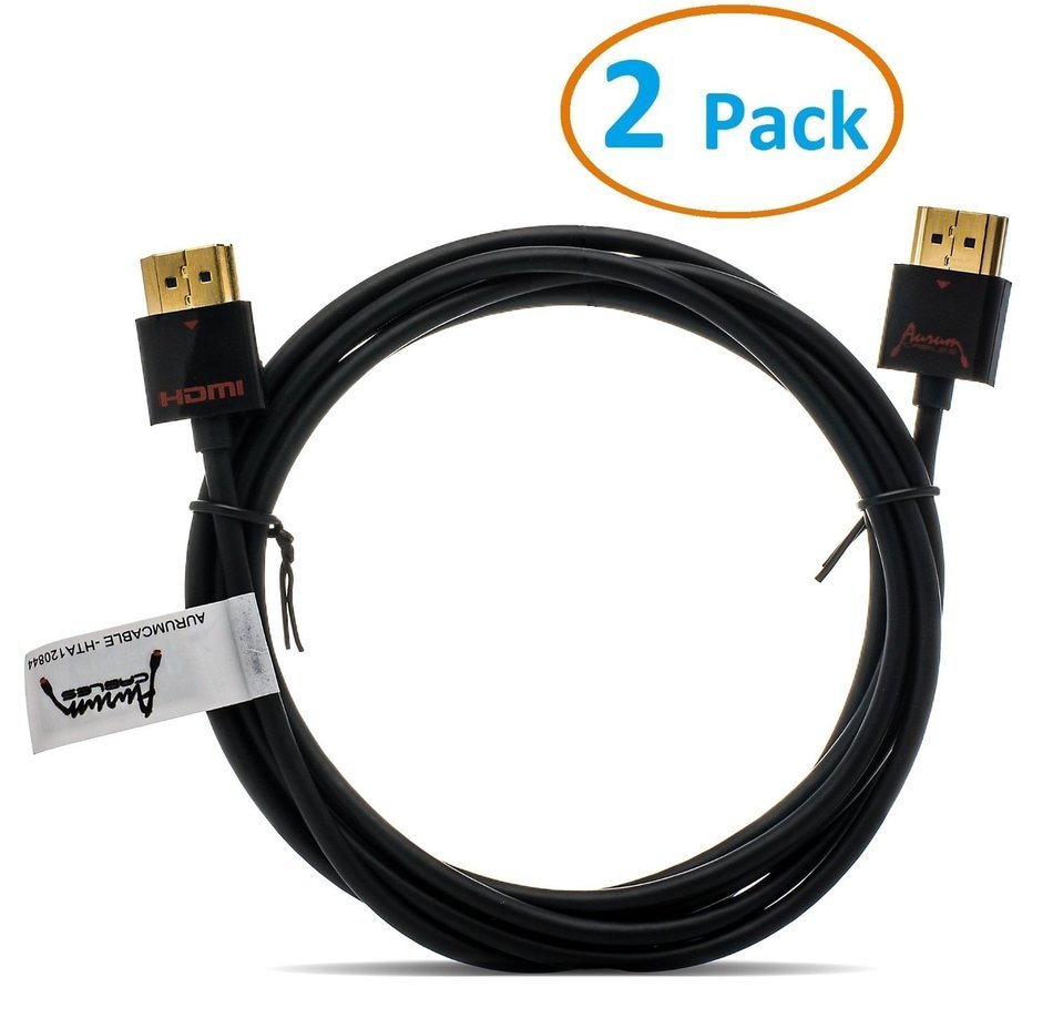 Aurum High Speed Slim HDMI Cable (1.5 Ft) with Ethernet - Supports 3D & Audio Return Channel [Latest Hdmi Version...