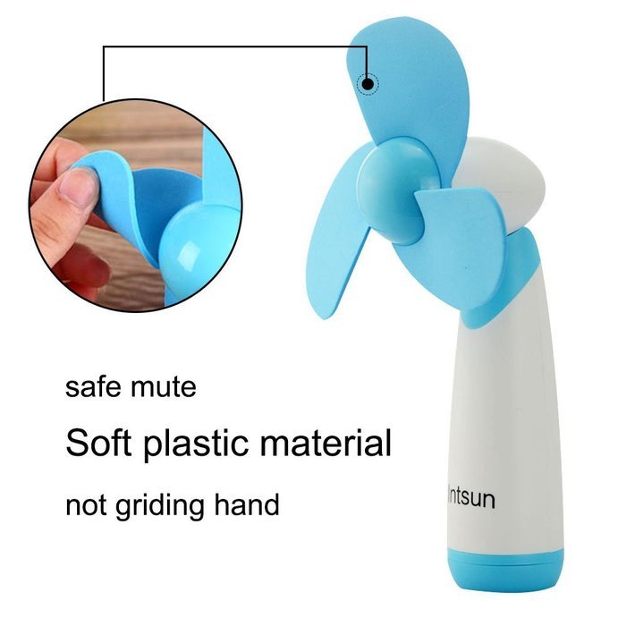 Intsun Handheld Portable Battery Operated Cooling Mini Fan Electric Personal Fans for Home and Travel (blue) N15