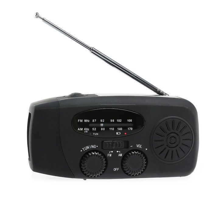 LEORX Emergency Solar Dynamo USB Powered AM/FM Radio Cellphone Charger