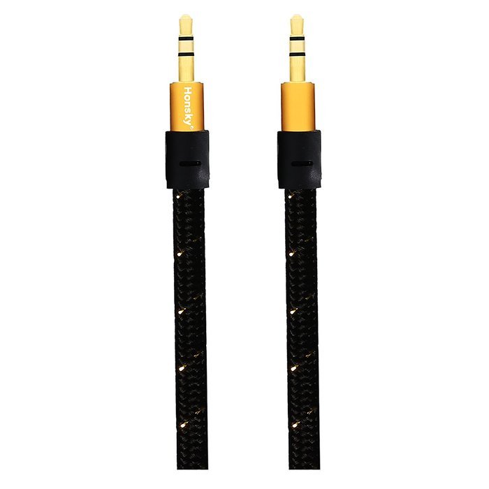 Pack of 4, 3.2 Ft 3.5mm Audio Cable Male to Male, Honsky Universal Durable Braided Colorful Noodle Flat Gold Plated... N3