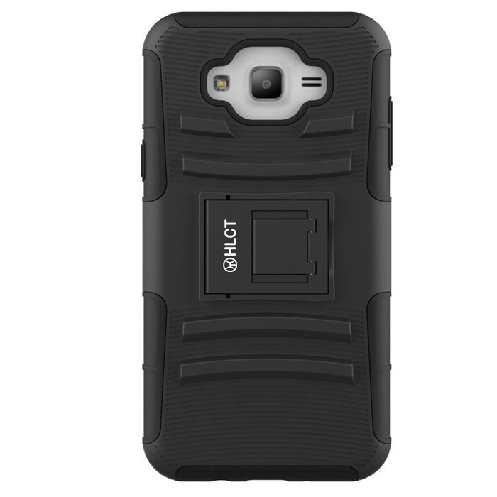 Galaxy J7 Case, HLCT Rugged Shock Proof Dual-Layer PC and Soft Silicone Case With Built-In Kickstand for Samsung...