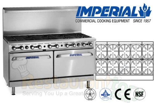 Imperial Commercial Restaurant Range 60" With 10 Burners Standard Oven/Cabinet Base Propane Ir-10-Xb