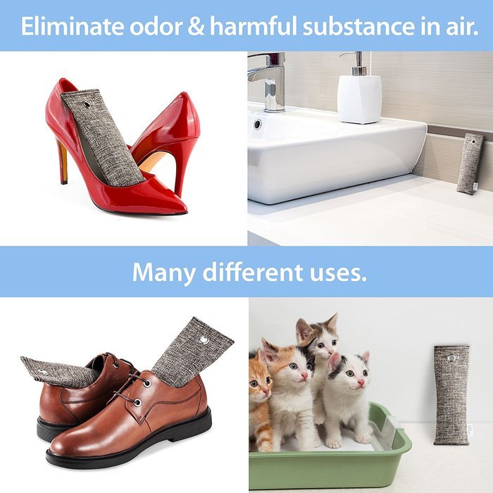 ZENZENZE Odor Eliminator Air Purifying Bag, Natural Bamboo Charcoal Better Than Moso, Shoe Deodorizer, Remove...
