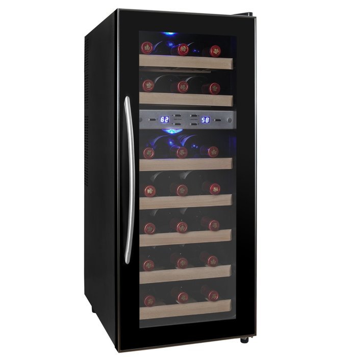 AKDY 21 Bottle Dual Zone Thermoelectric Freestanding Wine Cooler Cellar Chiller Refrigerator Fridge Quiet Operation... N7