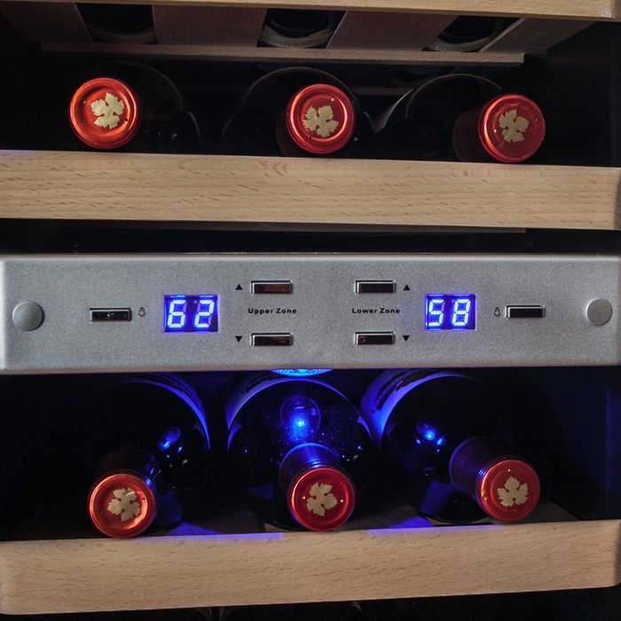 AKDY 21 Bottle Dual Zone Thermoelectric Freestanding Wine Cooler Cellar Chiller Refrigerator Fridge Quiet Operation... N8