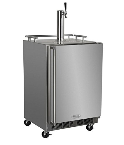 Marvel MO24BSSMRS Outdoor Mobile Beer Dispenser, Single Tap, Solid Door, Right Hinge, 24", Stainless Steel N6