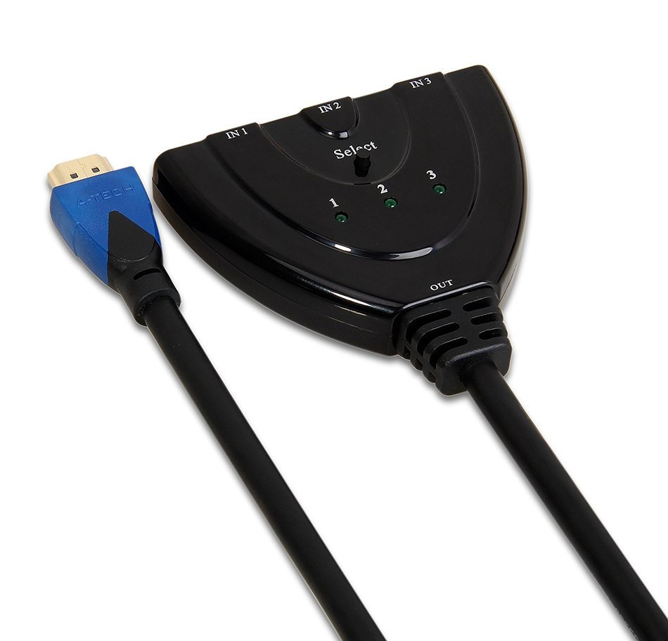 A-technology Sl3103 3&times;1port Hdmi Pigtail Switch3&times;1 with 0.6 Ft Hdmi Cable Can Make You Connect Dvd/xbox360/stb... N2