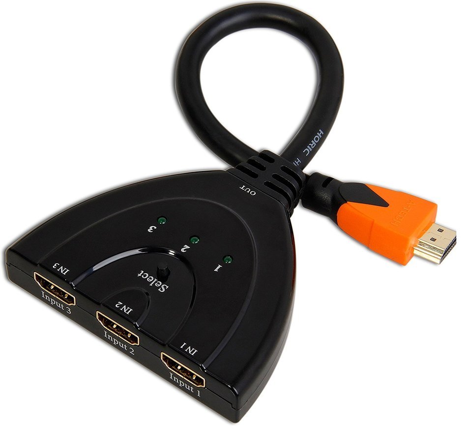 A-technology Sl3103 3&times;1port Hdmi Pigtail Switch3&times;1 with 0.6 Ft Hdmi Cable Can Make You Connect Dvd/xbox360/stb... N3