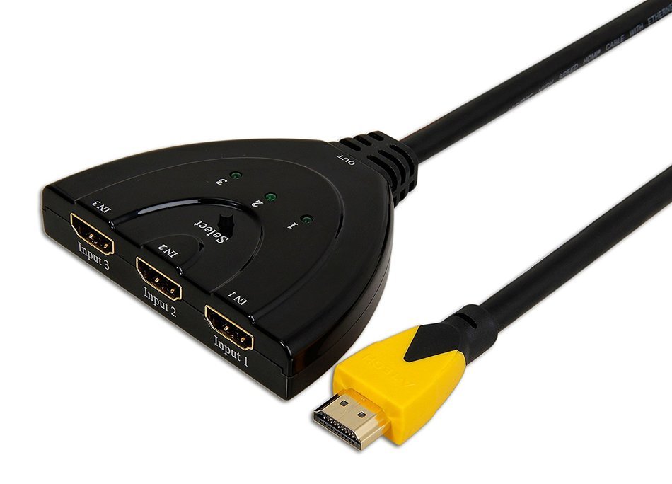 A-technology Sl3103 3&times;1port Hdmi Pigtail Switch3&times;1 with 0.6 Ft Hdmi Cable Can Make You Connect Dvd/xbox360/stb... N4