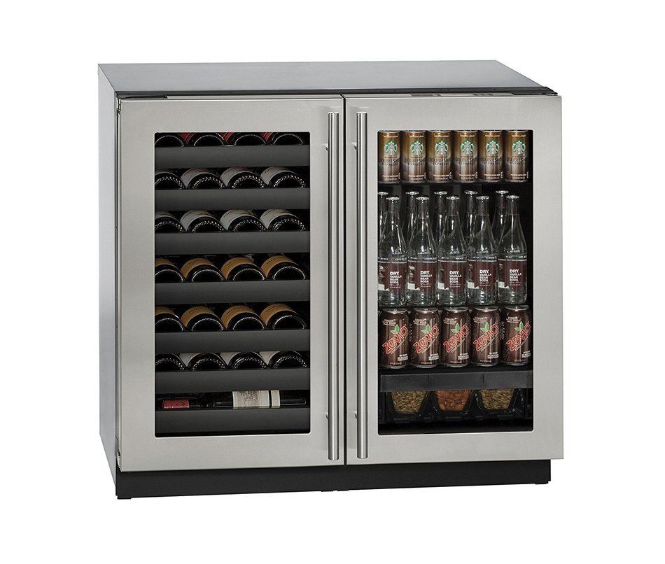 U-Line U3036BVWCS00A Built-in Beverage Center and Wine Storage, 36", Stainless Steel