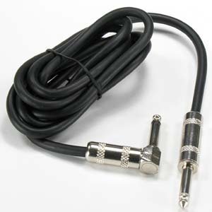 InstallerParts 6Ft 1/4" Mono Straight / Mono Right Angle Cable &ndash; Black &ndash; Works With Instruments and More