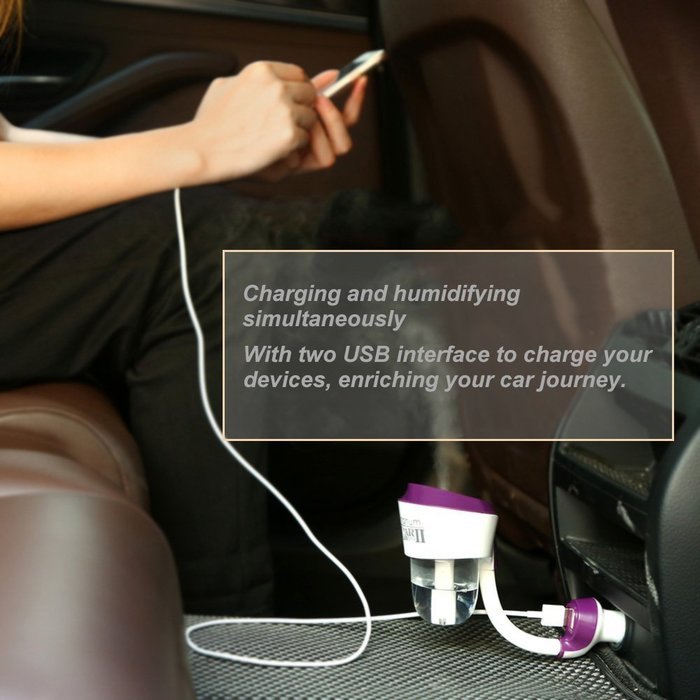 Anself DC 12V USB Portable Car Auto Humidifier Freshener Aroma Essential Oil Diffuser Aromatherapy Mist Maker...
